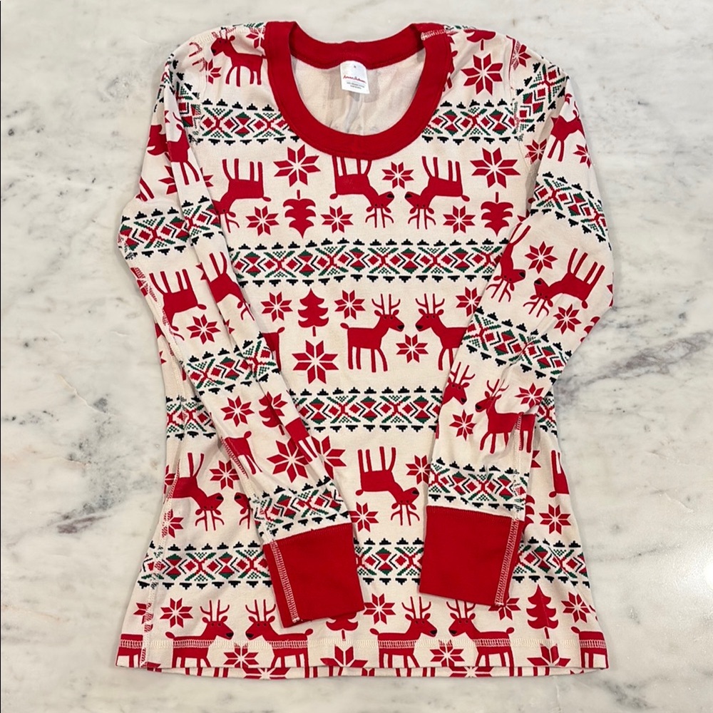 Hanna Andersson Red and White Nordic Pajama Top